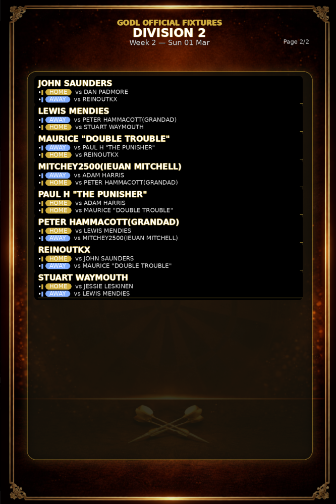 GODL fixtures screenshot